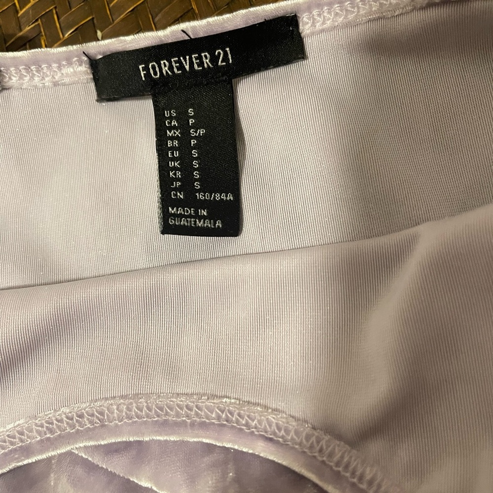 Mini Skirt Set - Forever 21 Cropped Cami Tank Top & Mini Skirt Set Lavender Sz S - Picture 14 of 16